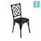 Flash Furniture Brooklyn Commercial Grade Black Solid Wood Stackable Dining Chair with Intricate Back Detail, 2PK 2-ZH-8100-5-BLK-GG - alternate 6